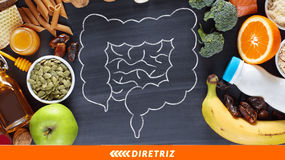 Imagem ilustrativa: Prato colorido com alimentos saudáveis, representando a importância da nutrição clínica na Doença Inflamatória Intestinal para promover uma alimentação equilibrada e auxiliar no manejo da condição.