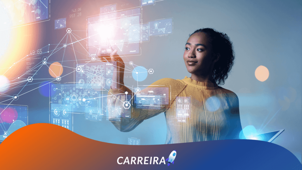 Nutricionista compartilhando conhecimentos, representando a importância do networking para o crescimento profissional na área da nutrição.